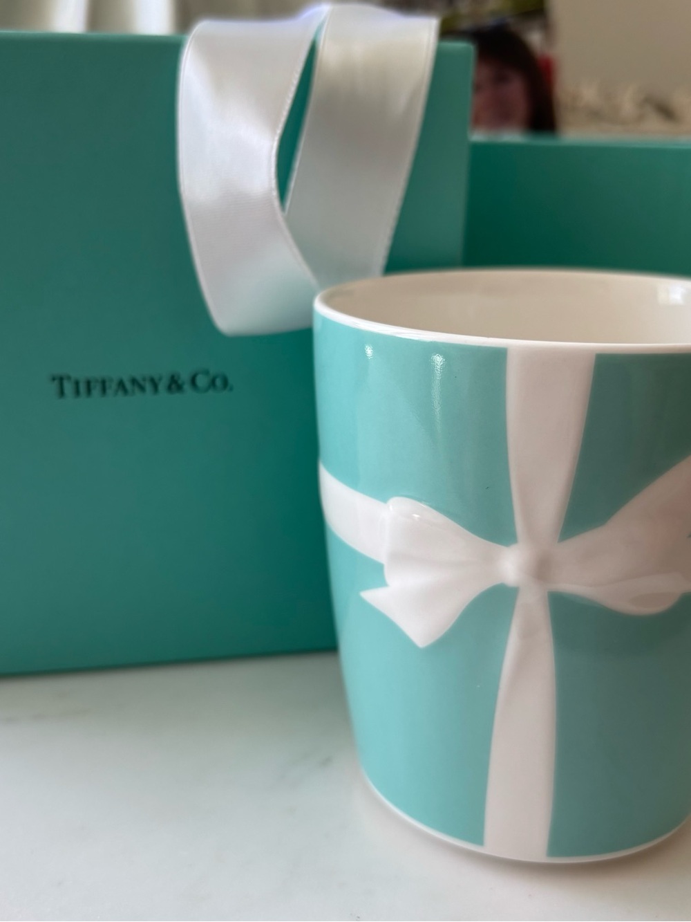 Authentic Tiffany and Company Bow Mug